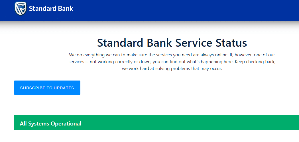 Standard Bank Launches New Service Status Page Sme Tech Guru