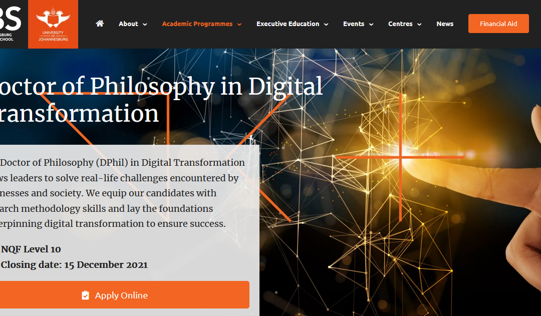 phd in digital transformation online