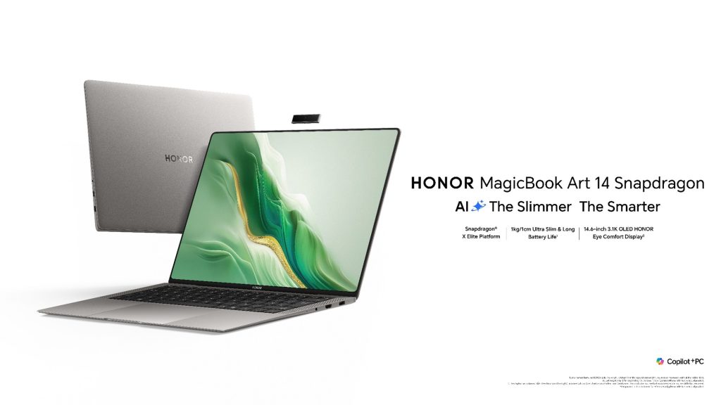 HONOR, laptop, notebook PC, PC, computer, Windows 11, mobility, HONOR MagicBook, Qualcomm Snapdragon, AI, Copilot+ AI PC,